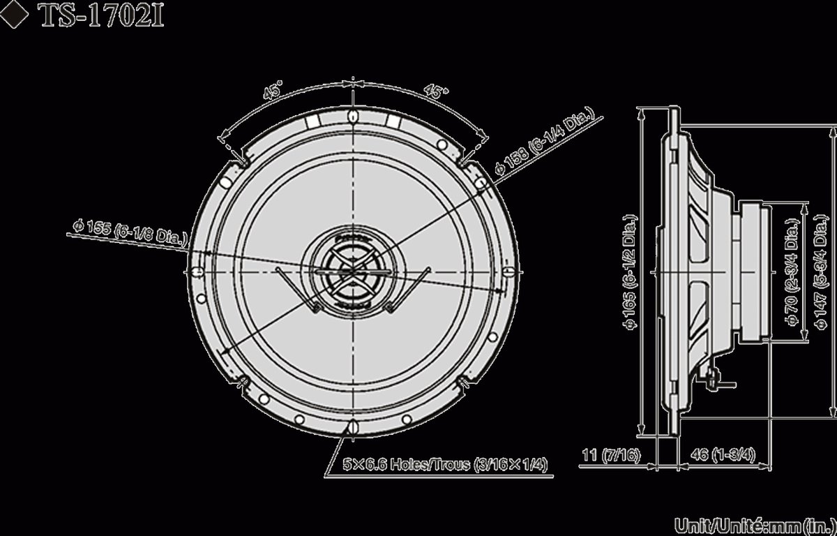 Pioneer TS-1702i 2-Weg Luidsprekers - Auto Speakers (170 Watt ) - 2 stuks – foto 2