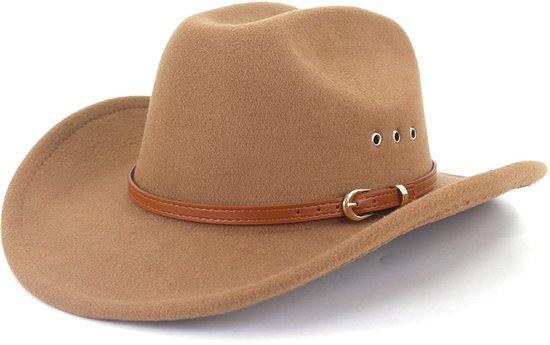 Chapeau Cowboy Pour Femmes Et Hommes Chapeau Feutre Classique Avec Large Bord Western Fedora Pour Usage Extérieur Avec Ajustement Réglable