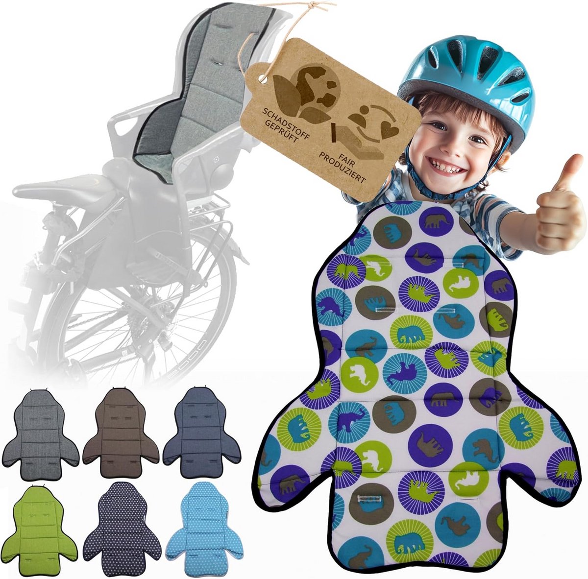 Vervangende bekleding zitkussen voor kinderfietsstoel, compatibel met Römer Jockey