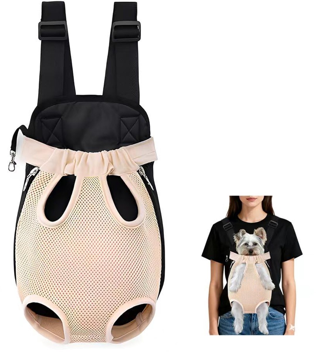 Unyqoos® Adjustable and breathable carrier bag for small dogs and cats