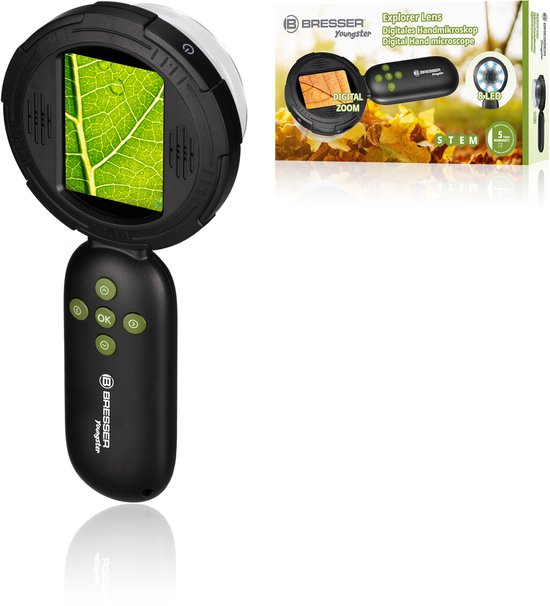 TOMLOV P20 Microscope Numérique Portable Pour Enfants, Multi-Usage Miniscope, Caméra DV 1080P Avec Écran LCD Pliable De 2", Compatible Avec MacOS Windows, Autonomie De 4 Heures, 6 Pcs Lames, 32 Go