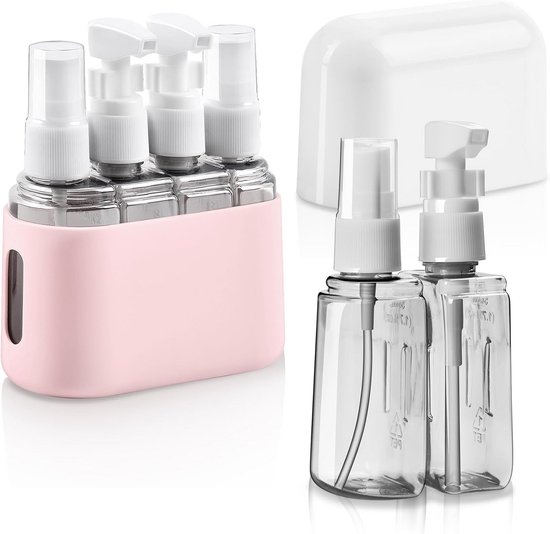 4 stuks reis lege flessen set, siliconen reisflessen set, lekvrije siliconen shampoo douchegel vloeistof container cosmetische container lege make-up container