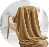 Plaid Terracotta - 100% Katoen - Dekentje voor op de bank - Sprei - Kleedje - Reisdeken - 150 x 200 cm - Mousseline
