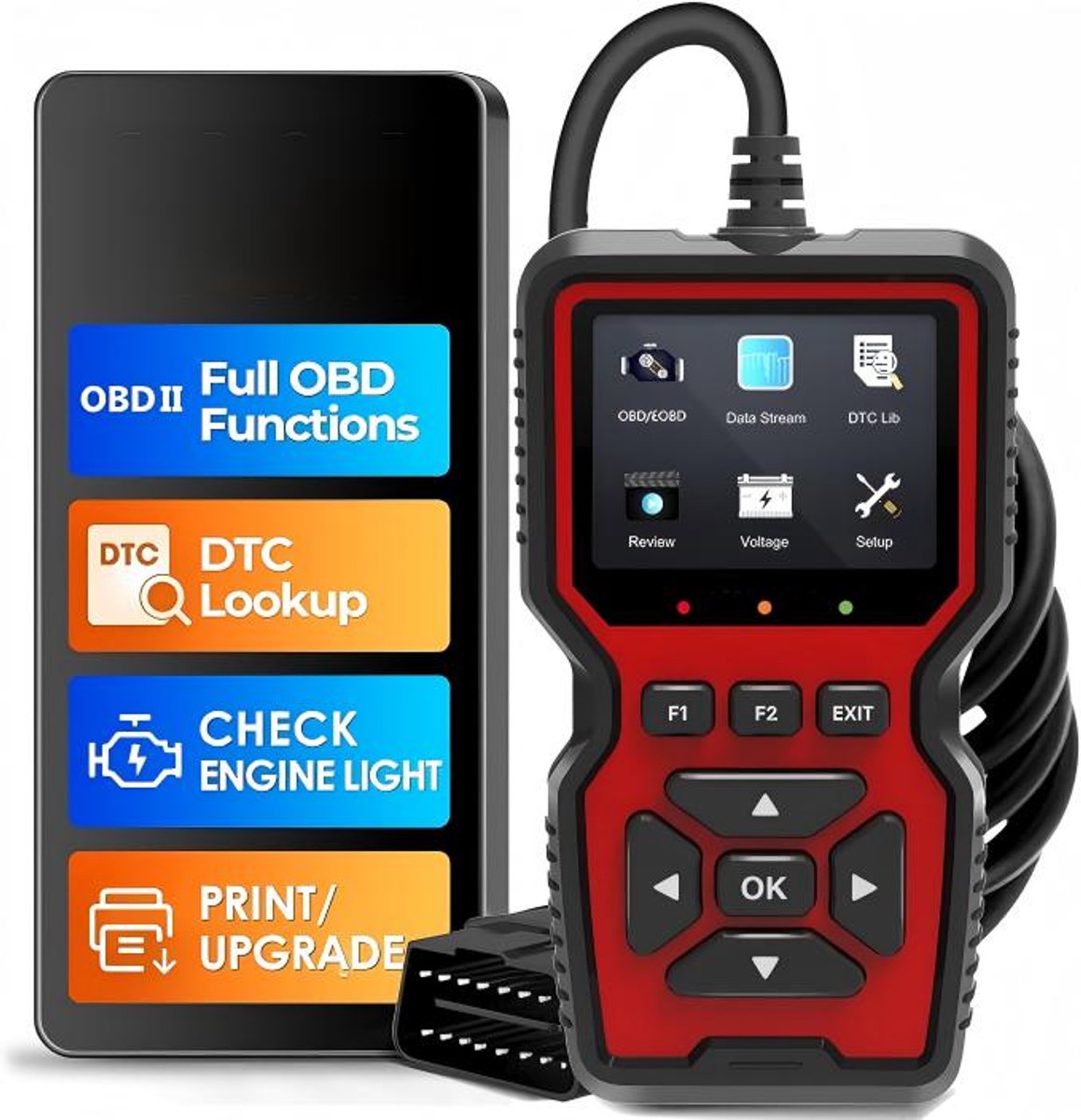 OBD2 Scanner – Auto Uitleesapparatuur – EOBD Scanner – Universeel Diagnoseapparaat met Nederlandse taal – Check Engine Auto Code Lezer – Storing Verwijderen – Plug & Play