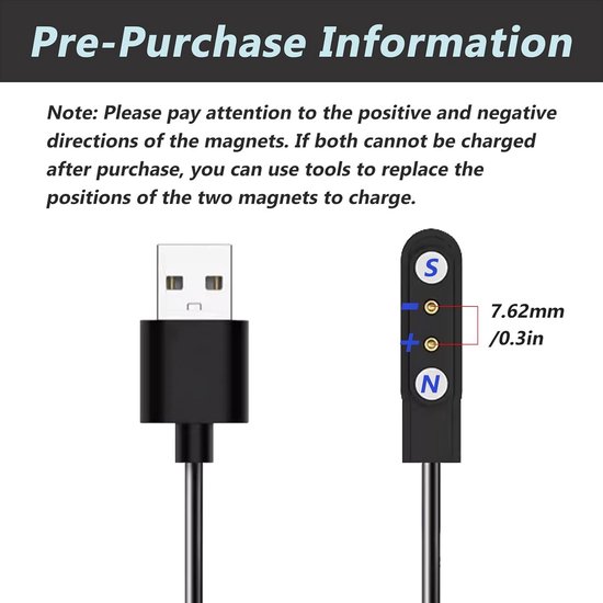 APPLE Watch Magnetische Oplaadkabel USB-A 1 Meter Wit