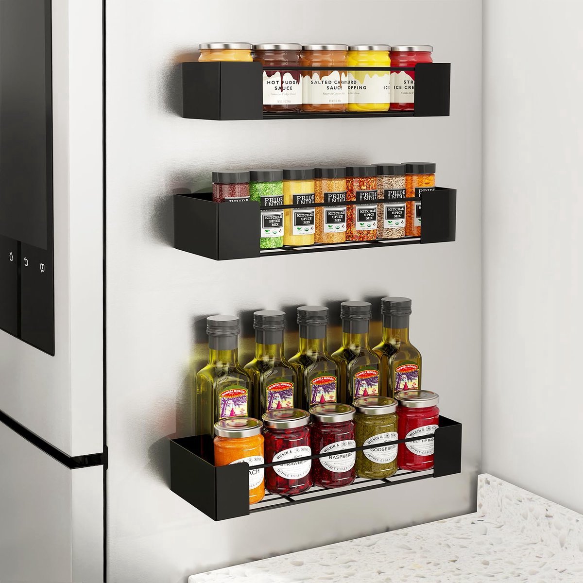 Stunq® Kruidenorganizer met Sterke Magneten en Drie Diverse Maten voor Flexibele Opslag