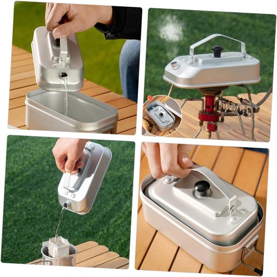 Ketel - 0,3 liter outdoor camping waterfles - Draagbare camping waterfles - Gemaakt van geanodiseerd aluminium - Geschikt voor buitenactiviteiten zoals kampvuren, wandelen, trektochten. - Kan gebruikt worden om water te koken, thee te zetten, enz. — afbeelding 5