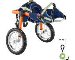 Instelbare Hondenrolstoel voor Achterpoten, Lichtgewicht Tweewielig Huisdier Mobiliteitshulp, Aanpasbare Hoogte, Breedte Lengte, Kar Met Schokabsorberende Wielen, voor Gewonde Of Gehandicapte Honden Van 21.8-40 kg, Groot