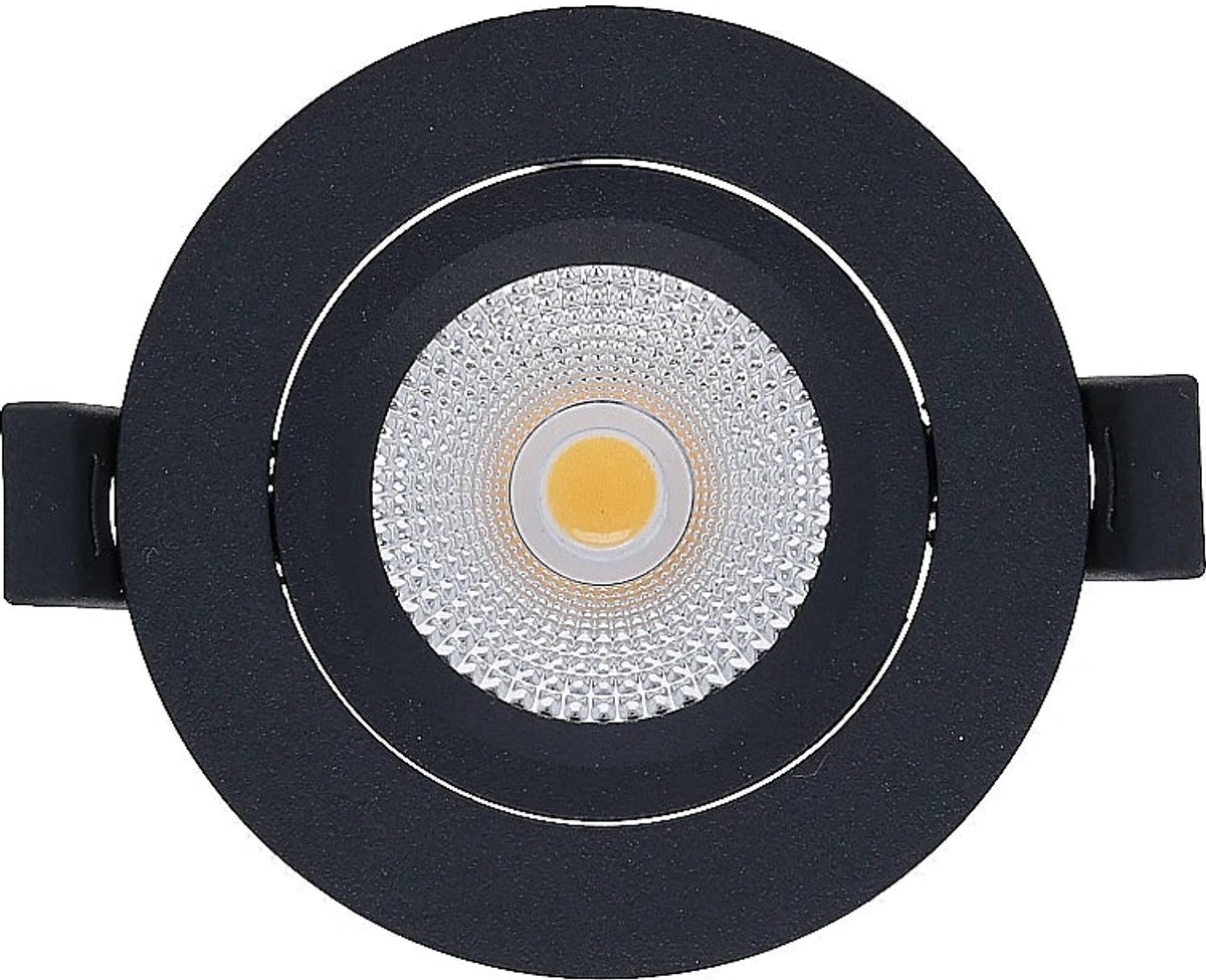 Bundel | 6x LED Inbouwspot | VARDA | 6W | CCT-Switch of Dim2Warm | Rond | Zwart | Lage inbouw diepte | CCT - Switch
