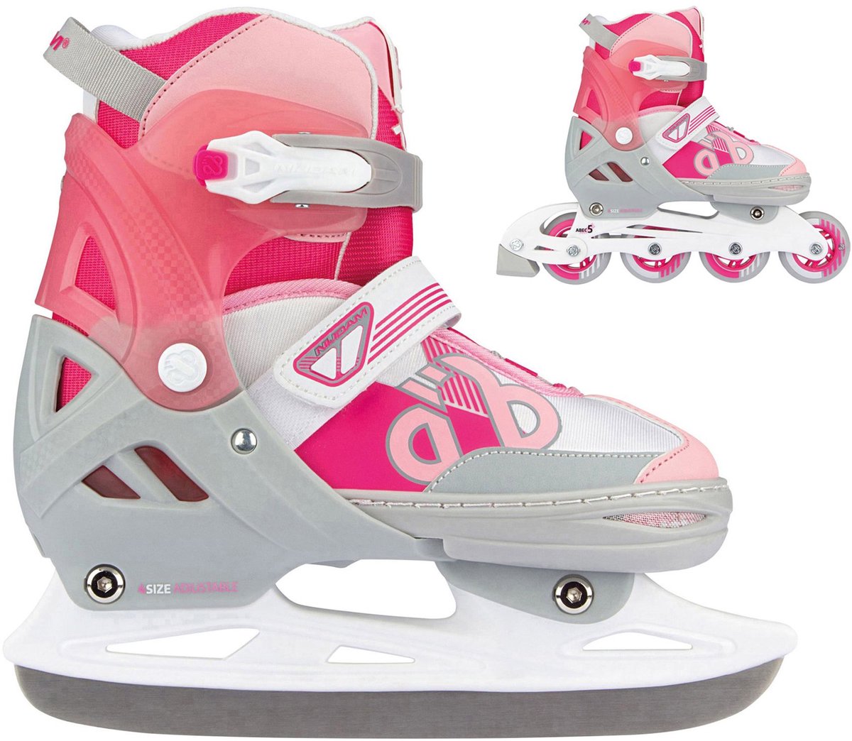 Nijdam skates Combo Bold Berry meisjes roze/wit/grijs