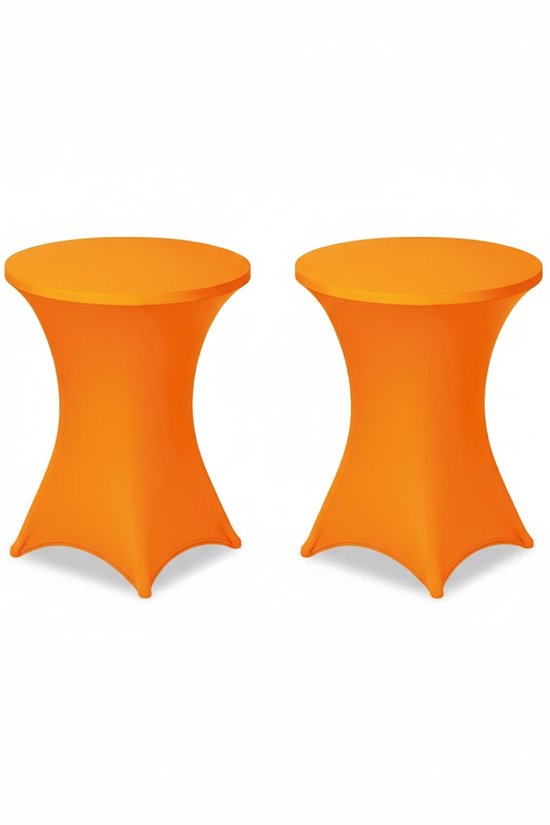 Foto: Brasq statafelrok oranje 80 74 x110 cm set van 2 statafelhoes stretch rok tafelrok voor statafel