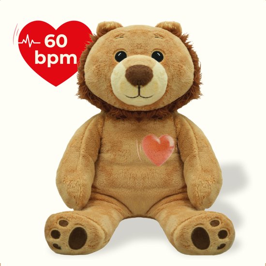 Kudl® Verzwaringsknuffel Met Hartslag - Leeuw - 53cm / 2kg - Verzwaarde Knuffel - Weighted Stuffed Animal - Zware Knuffel - Rustgevende Knuffel met Heartbeat - Plushie - Voor Kinderen en Volwassenen