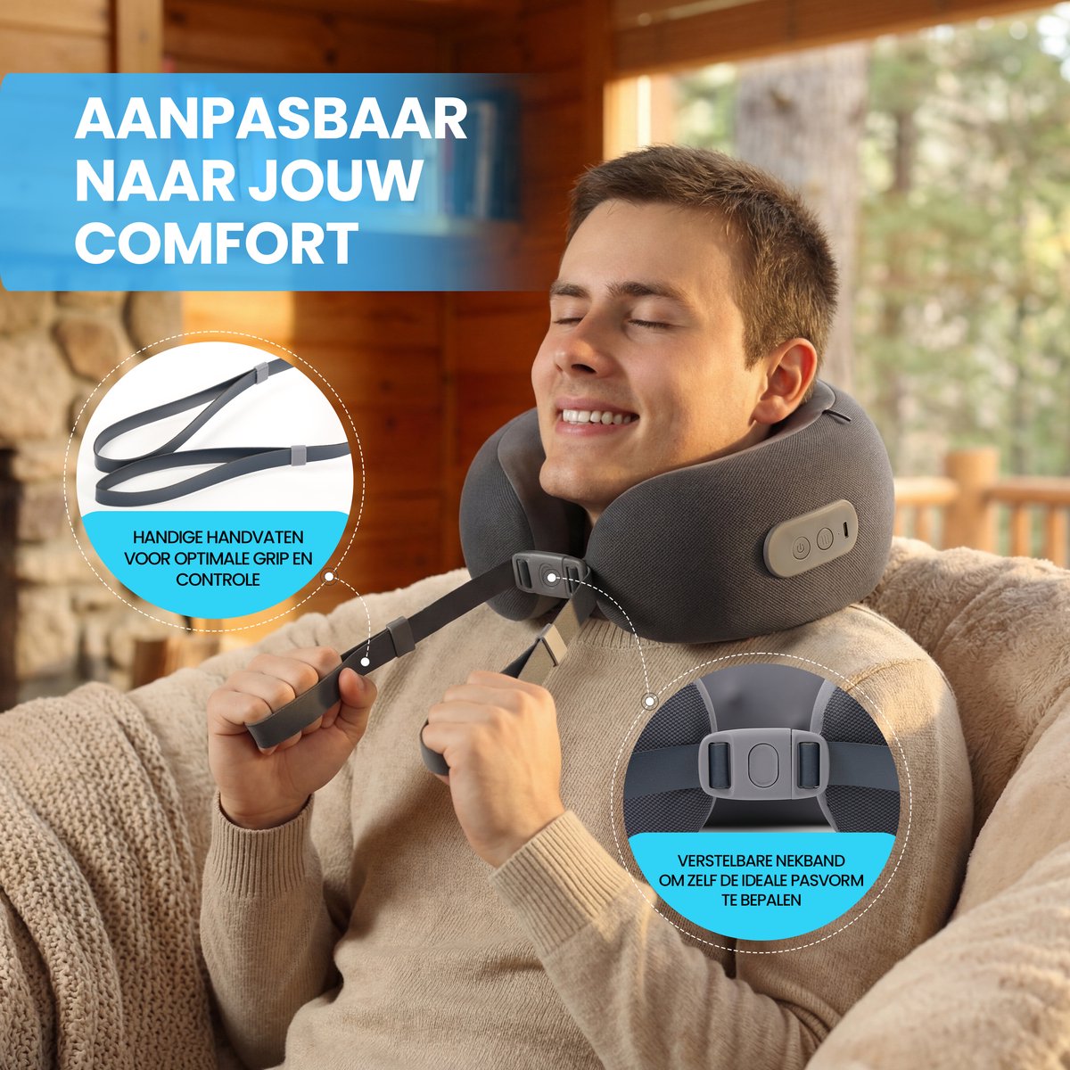 Home Vibes Nekmassage Apparaat - Massage Reiskussen - afbeelding 2