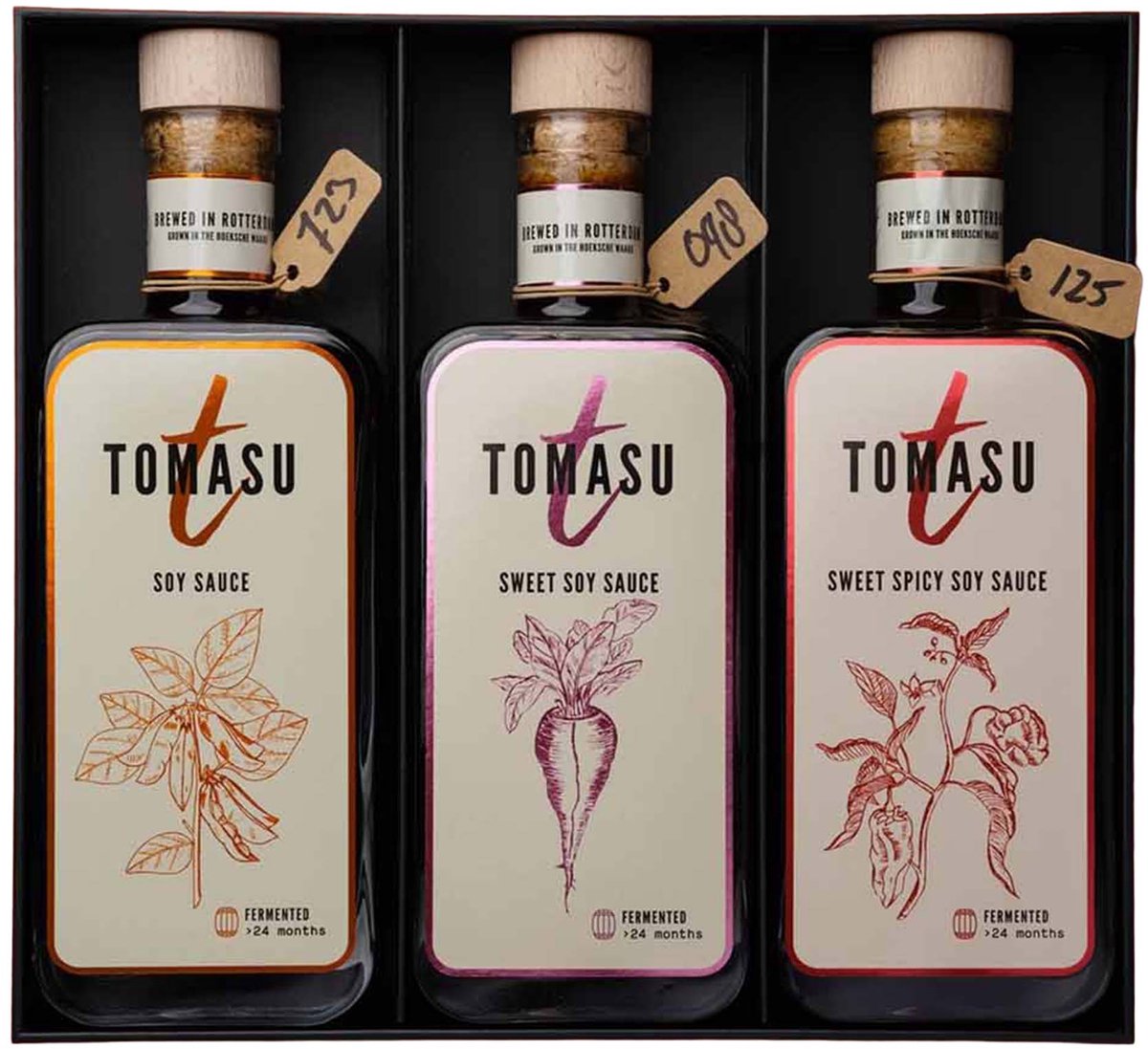 TOMASU - Soy Sauce Assortiment - 3 x 200 ml - Kadoverpakking