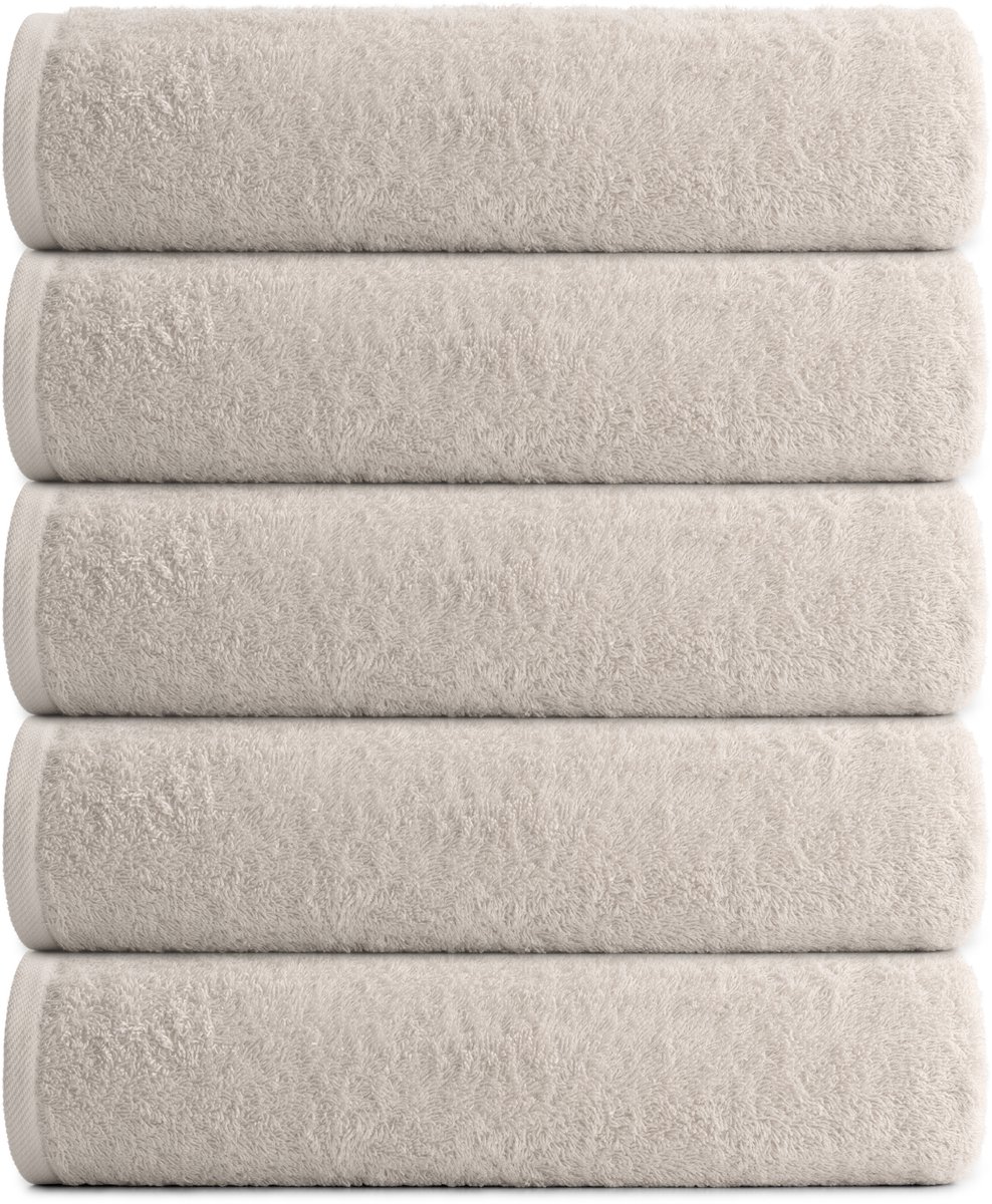 RELAKZ - Shell Beige - Handdoeken - 7-Pack - 100% Katoen - 550 GSM - 60x110 cm - Zacht en Absorberend