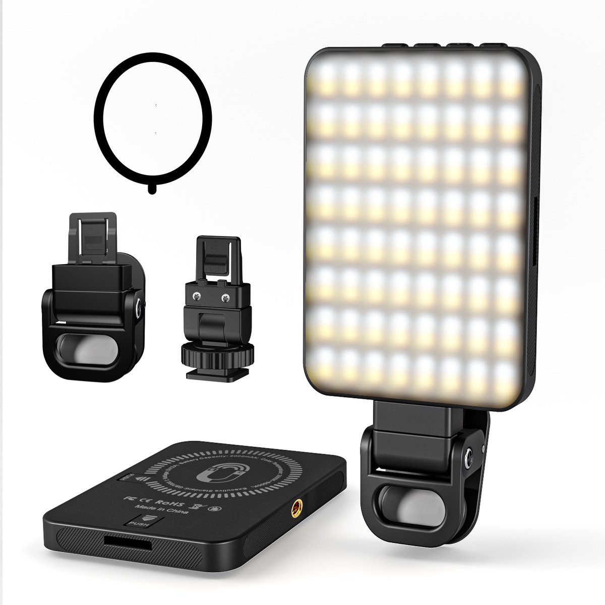 Magnetische Selfie-lamp - Draagbare telefoonclip-vullamp - 3 Lichtmodi