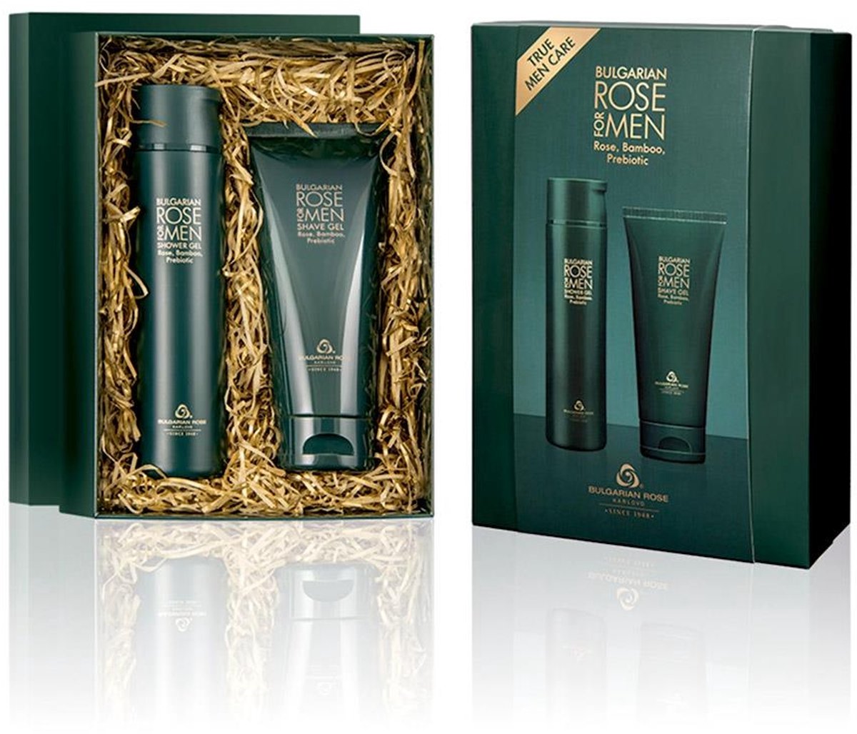 Cadeauset Rose For Men | Een ultiem verwenpakket voor mannen met bamboe-extract en 100% natuurlijke Bulgaarse rozenolie en rozenwater