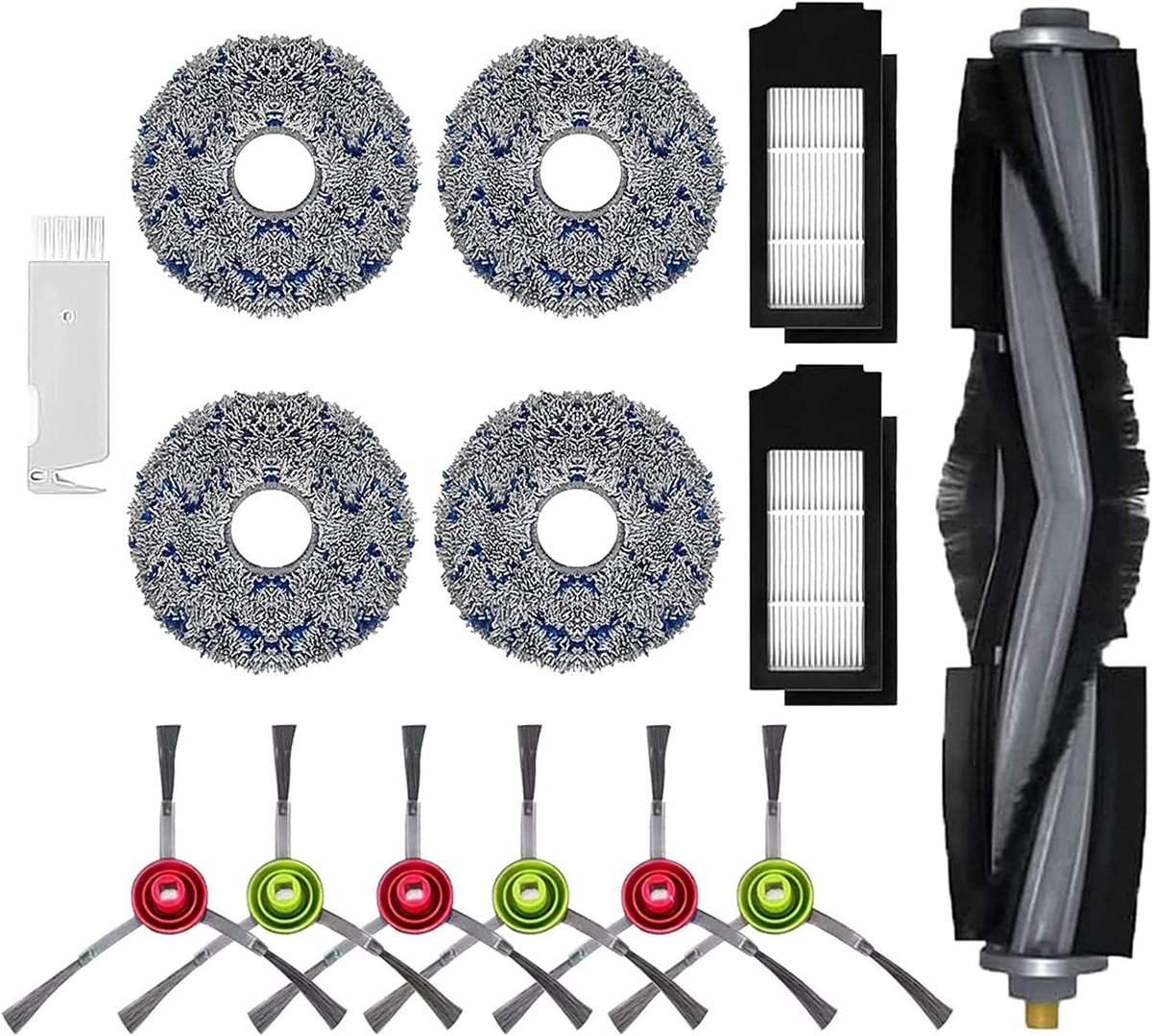Ronte - Vervangende kit voor Stofzuiger Debot X1 TURBO / X1 OMNI / T10 TURBO - 1 Hoofdborstel, 2 Hepa filter, 6 Zijborstel, 4 Rag, 1 Borstel