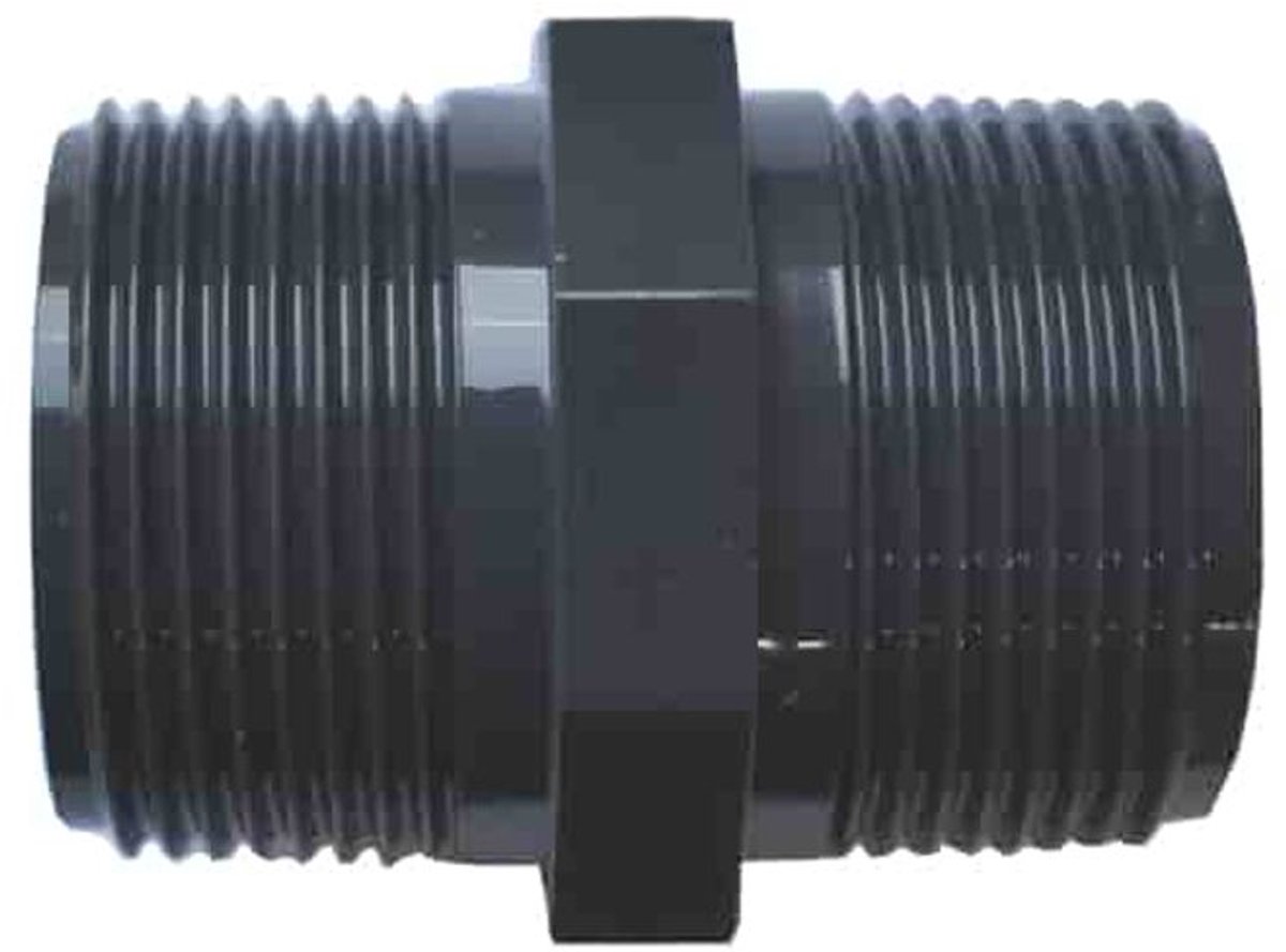 PVC AG x AG dubbele nippel 1 1/4"