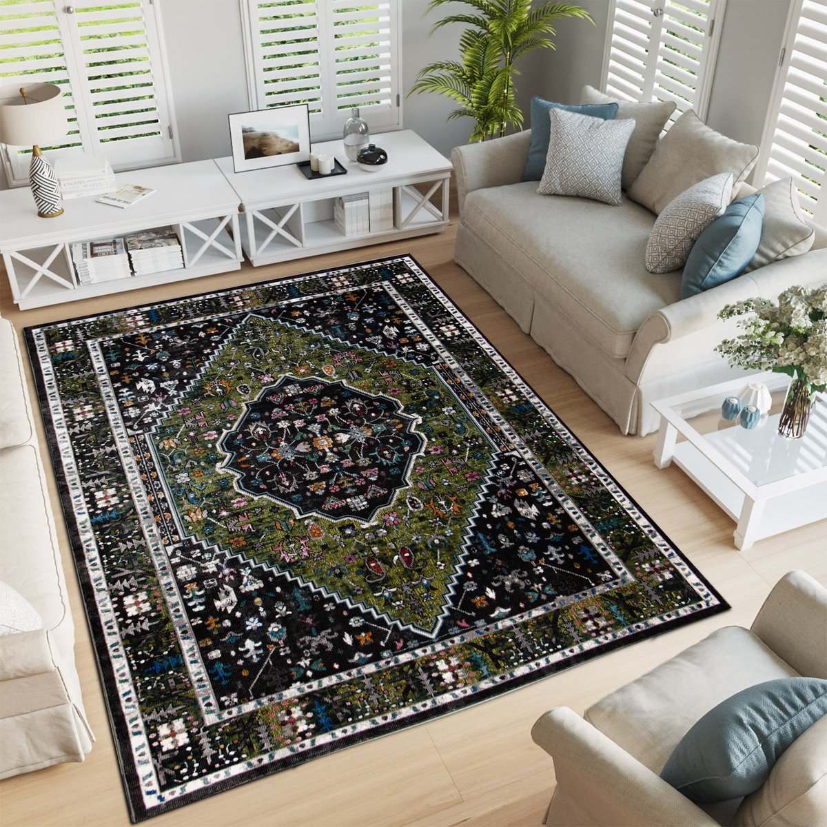 Muratap Picasso Bellagio Vintage Vloerkleed - Multi / Creme - Laagpolig- 240x340 CM Multikleur