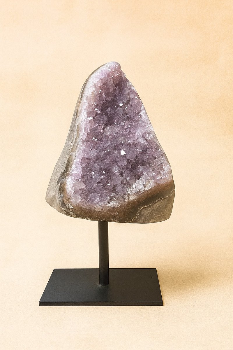 S4H® Amethist Geode Edelsteen op Standaard – Luxe Amethist Kristal Cluster | Decoratie, Healing & Spirituele Energie