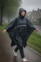 Lifetooler Multifunctionele Herbruikbare Regen Poncho, met Reflecterende Band Draagbare Waterdichte Bestand Unisex Regenjas met Trekkoord Hood en Mouwen voor Reizen Festivals Themaparken en Buitenshuis(zwart,XL Lifetooler Multifunctionele Herbruikbare Regen Poncho, met Reflecterende Band Draagbare Waterdichte Bestand Unisex Regenjas met Trekkoord Hood en Mouwen voor Reizen Festivals Themaparken en Buitenshuis(zwart,XL