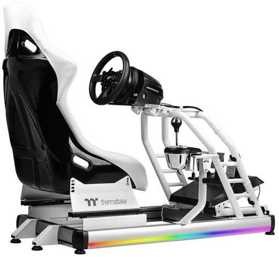 Thermaltake GR500 – Racing Simulator Cockpit – Verstelbare Seat & Stevig Frame - Snow — afbeelding 3