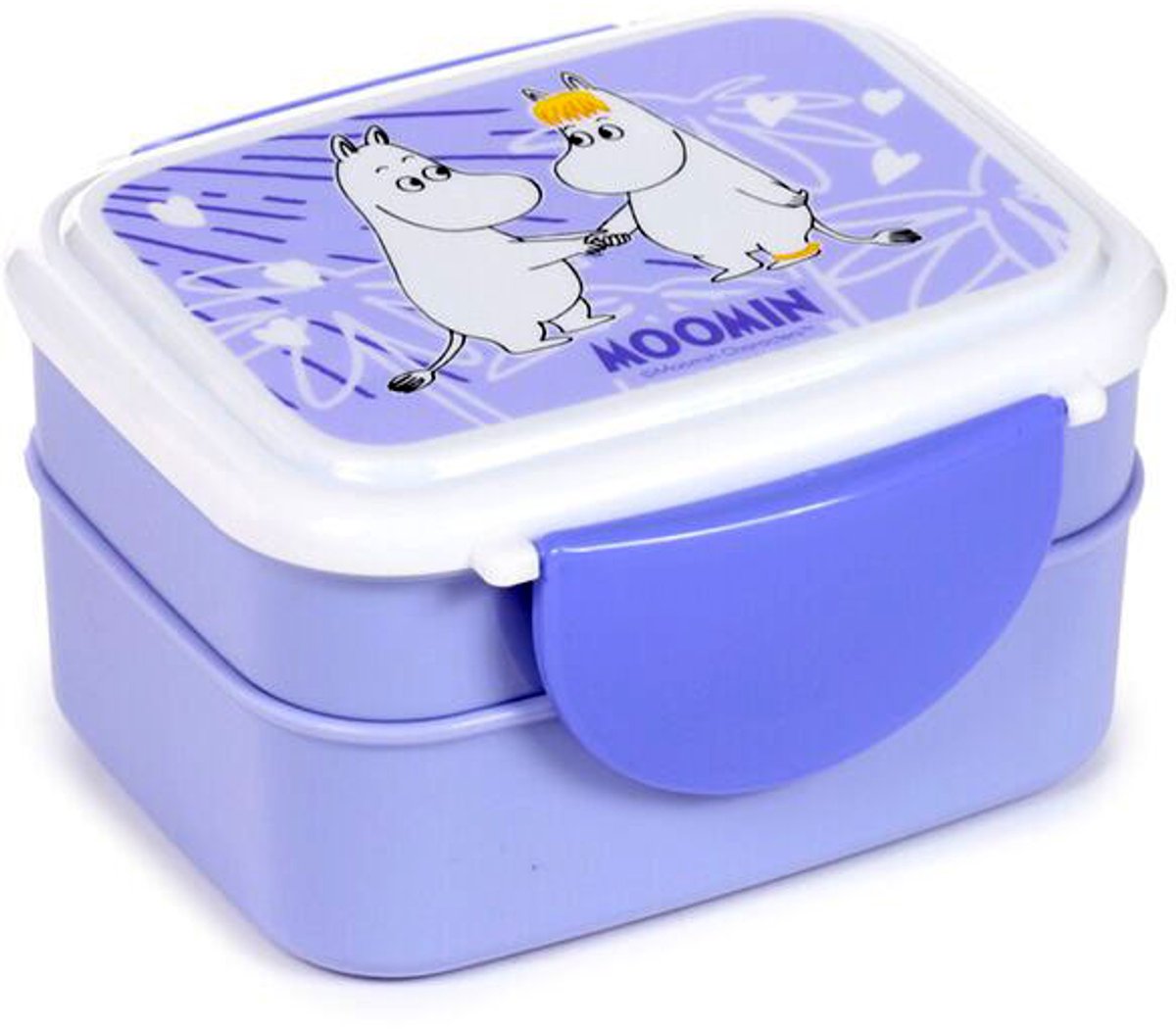 Bento Box - Moomin Lila - Lunchtrommel & Bestek - 15,5x8,5x14cm