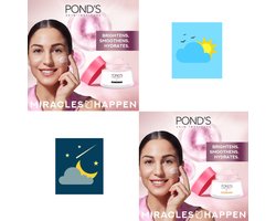 Pond's Bright Beauty Super Day & Night Cream Set - Dag en Nacht Creme met Gluta Boost Serum - SPF30 - Vitamine B3 - 2 x 50g