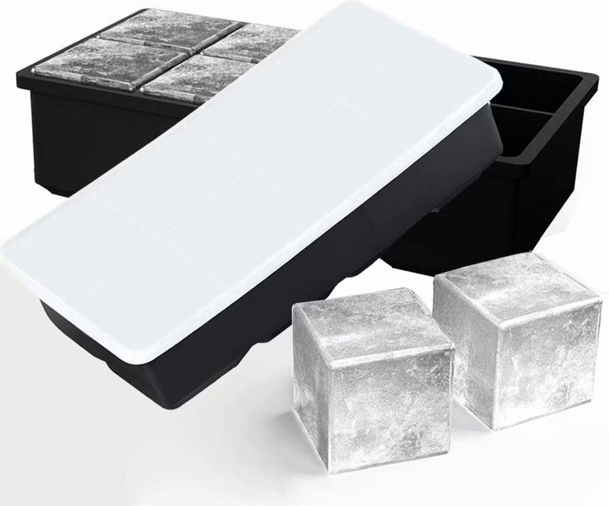 Siliconen ijsblokjesvorm met deksel, ijsblokjesbakje, ijsblokjesmaker (2 stuks)