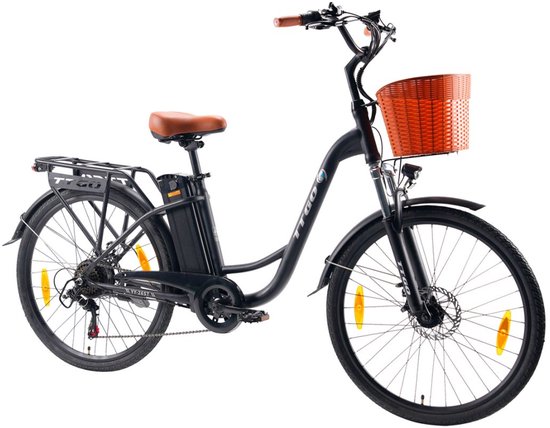 TTGO YY-26ST Elektrische Fiets - 250W Motor - 36V14.5Ah Accu - 26x1.75" Banden - Max Snelheid 25km/u - Max Bereik 60-75km - Shimano 6 Versnellingen - Zwart