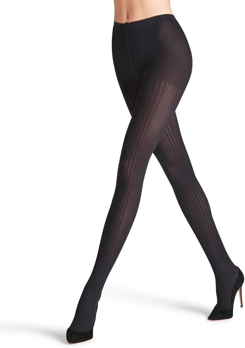 Dames Panty Ribstructuur 60 DEN Semi-Transparant Zwart - Comfortabele Pasvorm