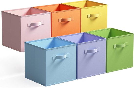 6-delige Opbergdoos 28 * 27 * 27cm Opvouwbare Stoffen Opbergdoos Vouwdoos Voor Wasgoed Speelgoedkleding (grijs