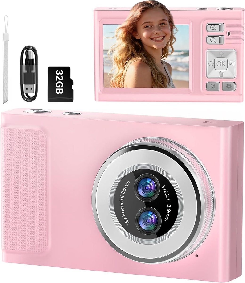 Vlog Camera voor Beginners - Videocamera voor Kinderen en Volwassenen - Handycam - 4K Kwaliteit