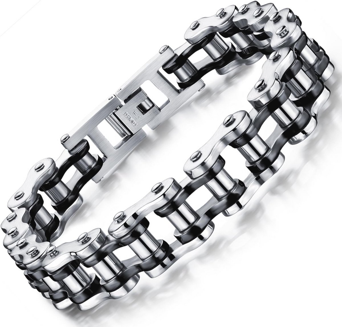 Heren sieraden roestvrij staal bikerarmband 20 cm
