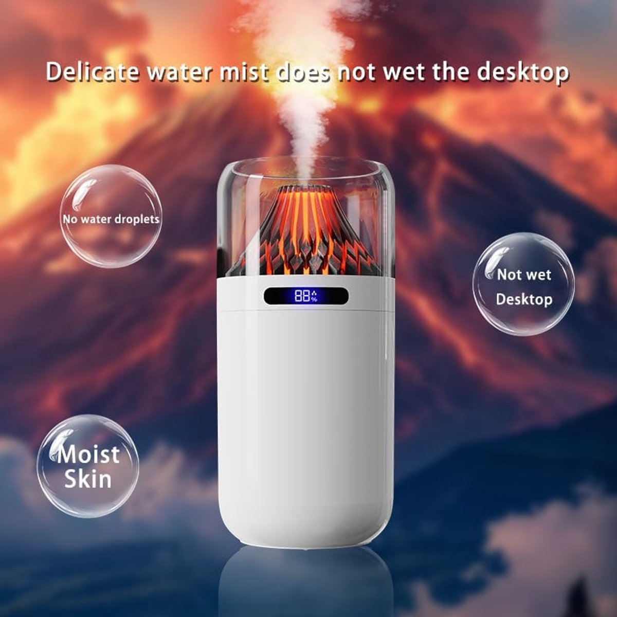 KZQ 360ML Etherische Olie Diffuser Luchtbevochtiger 7 Kleuren Vlam Sfeerlicht Stille Ultrasone Aroma Diffuser Voor Slaapkamer Kantoor Spa En Thuis Witte Mini Bevochtiger — cadeau in Wonen & Interieur - foto 3