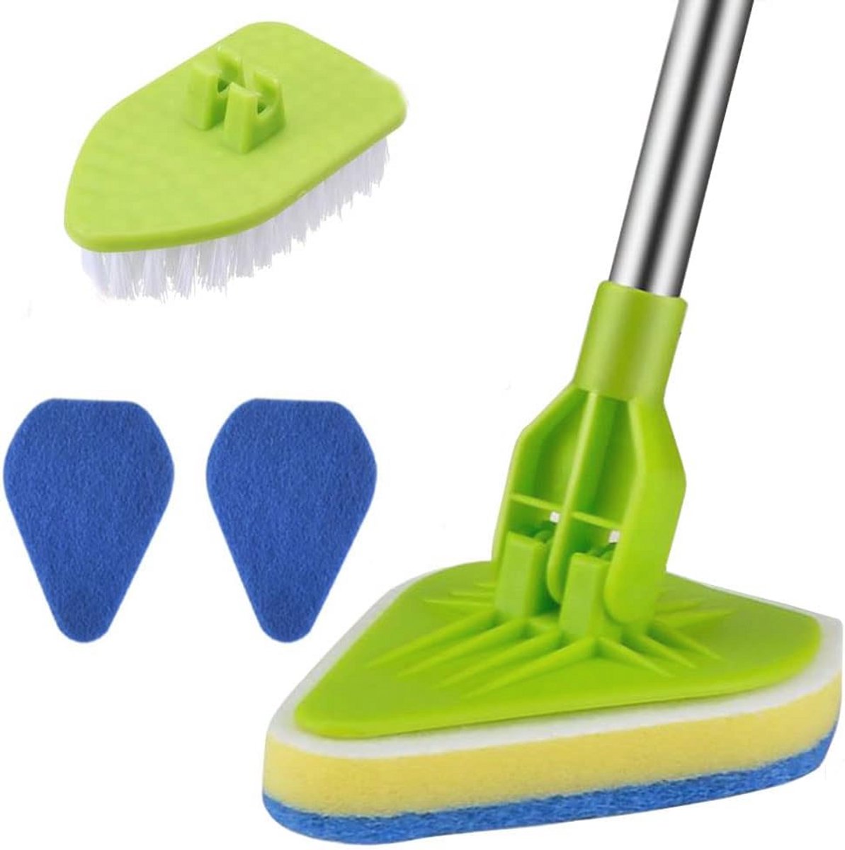 2 in 1 schrobborstel met uitschuifbare handgreep voor badkamer en vloerreiniging