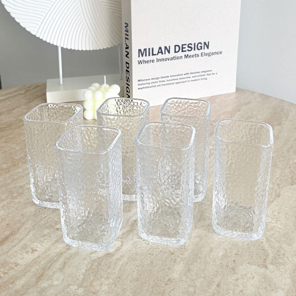 Frosted Touch Glazen Set 6 Delig 250 ml – Matte Drinkglazen – Waterglazen – Iced Coffee Glazen – Cocktailglazen – Modern Minimalistisch Aesthetic Design – Luxe Glazenset – Hoogwaardig Glas – Vaatwasserbestendig – Voor Thuis & Tafel