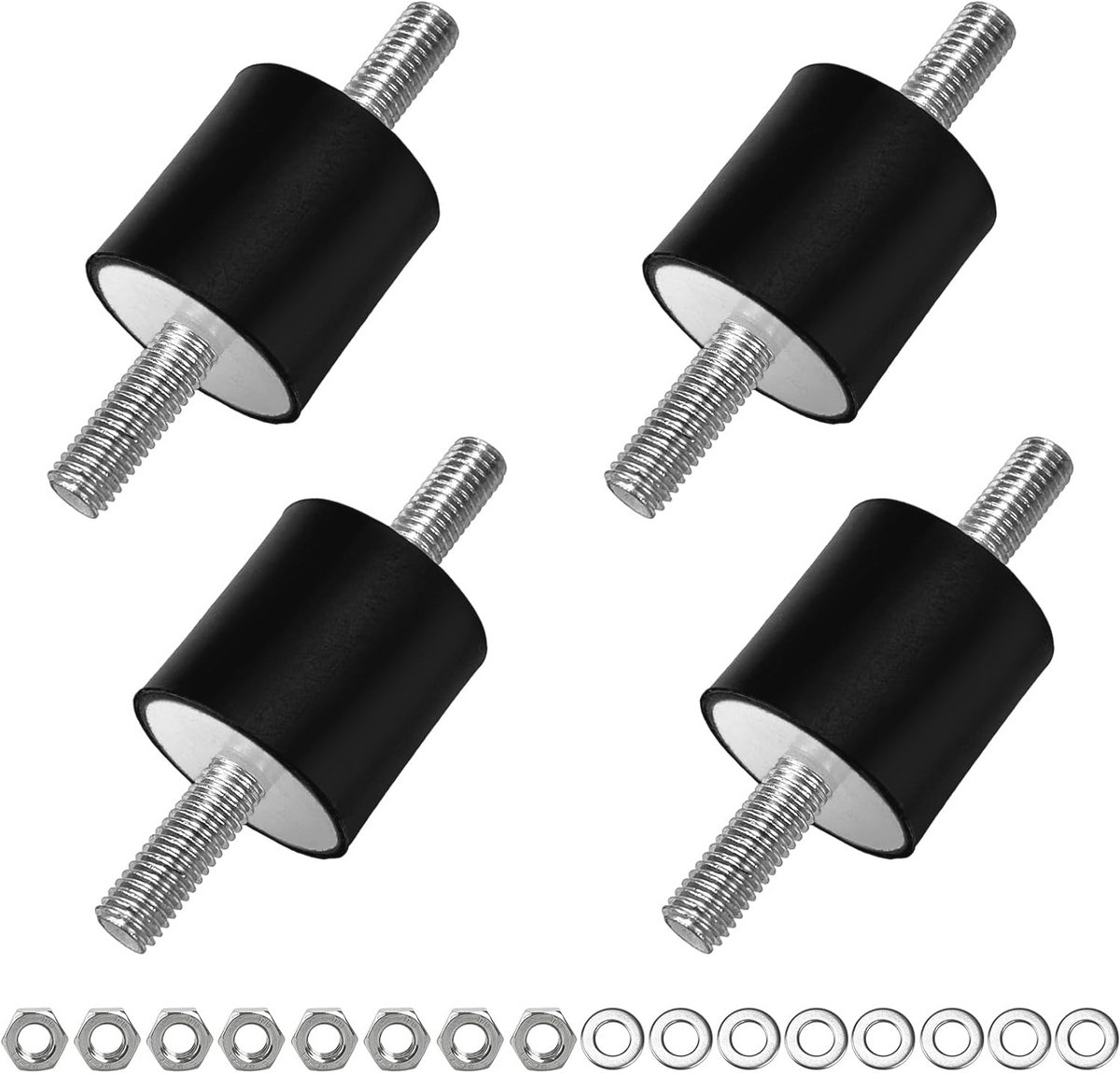 Rubberen trillingdempers M8 voor airconditioning, compressoren en motoren - Set van 4