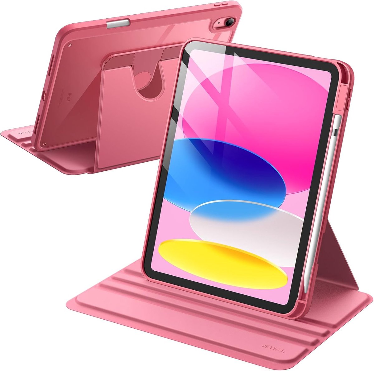 Zandarix Geschikt voor Apple iPad A16 (2025) - Met Pencil Houder - 360 Graden Rotatie - Book Case - Tablethoes - Roze