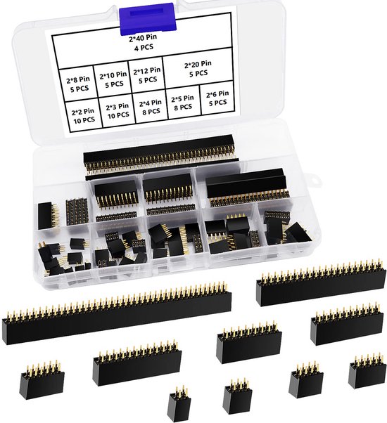 65 Stuks 2.54mm Female Pin Header Connector Set voor Stapelbare Arduino ...