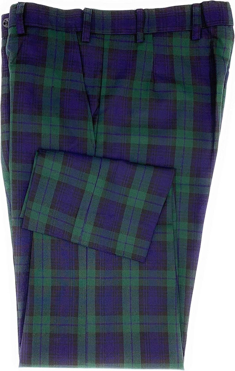 Heren Tartan Kilt Broek Zwart