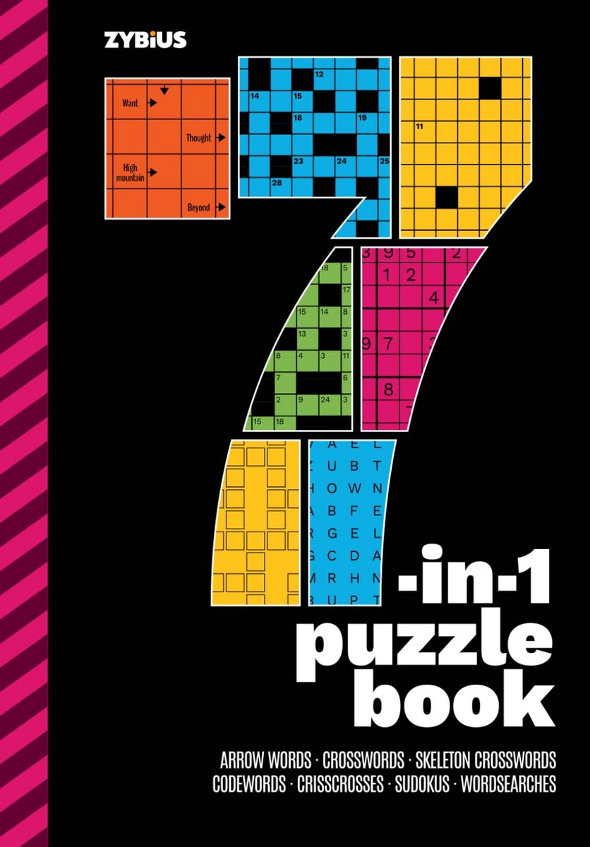 Puzzelboek 7-in-1: Met Arrow Words, Kruiswoordraadsels, Sudoku en Meer
