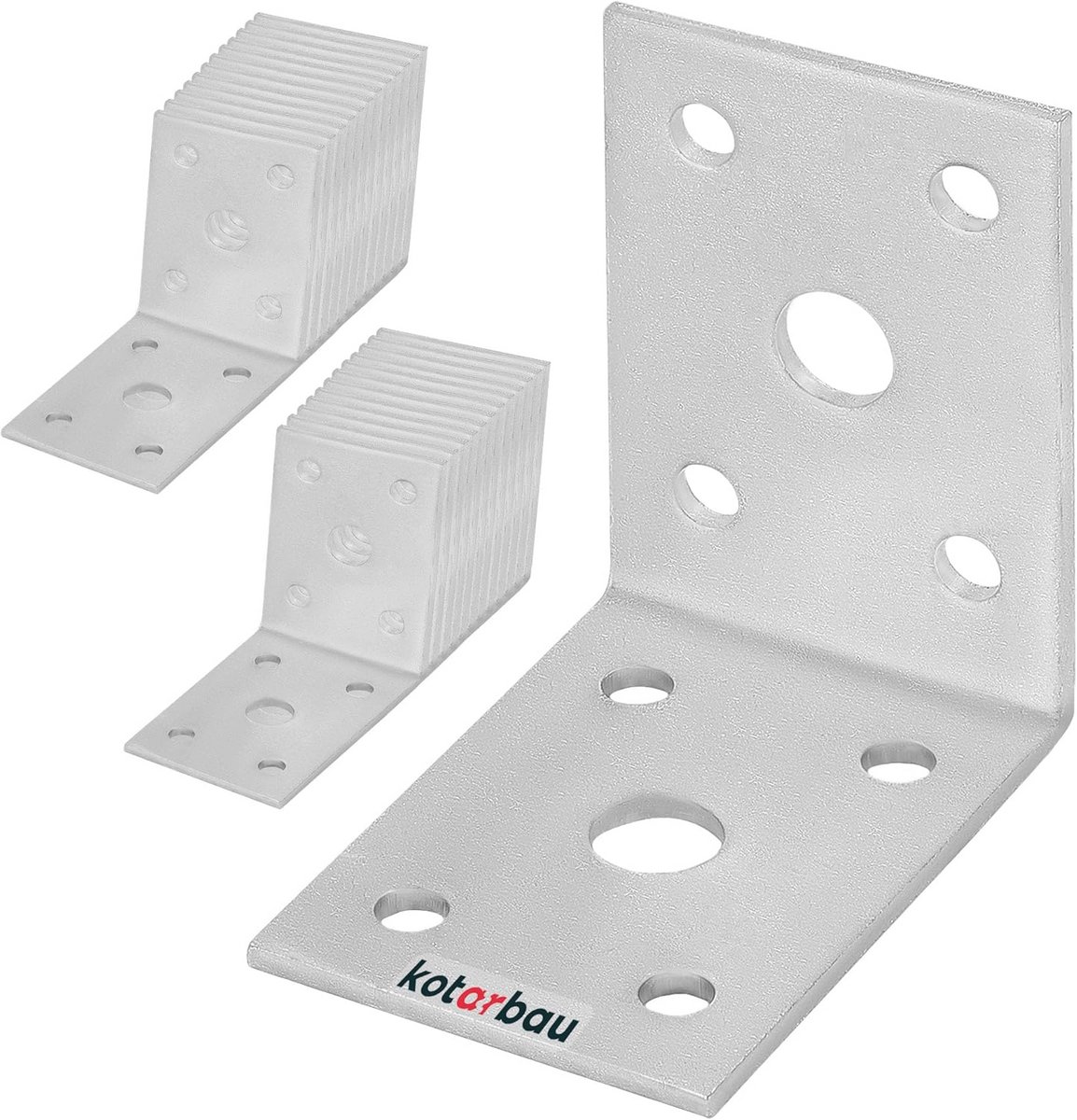 Hoekverbinders Set van 25, 50 x 50 x 35 mm, Staal, Verzonken, Zware Belasting voor Meubel- en Bouwtoepassingen