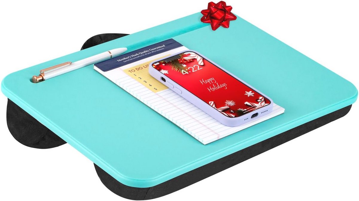 Compacte Lapdesk voor Laptops tot 15 Inch - Aqua Sky - Ideaal voor Thuis en Klas