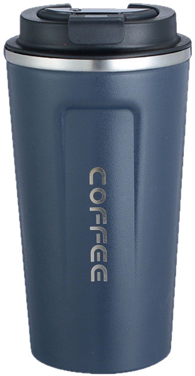 Auto koffiebeker - Beker -travel mug - koffiekopjes - waterbeker - Donkerblauw - 380 ml