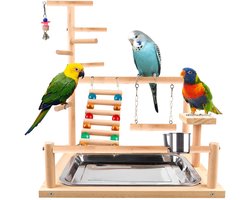 Unyqoos® Veilige en Ruime Speelplaats voor Vogels met Ladder en Schommel