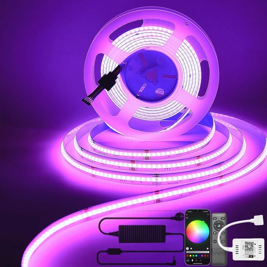 INDARUN COB Ledstrip 10 M 576 Leds RGB Wifi Ledstrip 24 V 5 A indarun-cob-ledstrip-10-m-576-leds-rgb-wifi-ledstrip-24-v-5-a