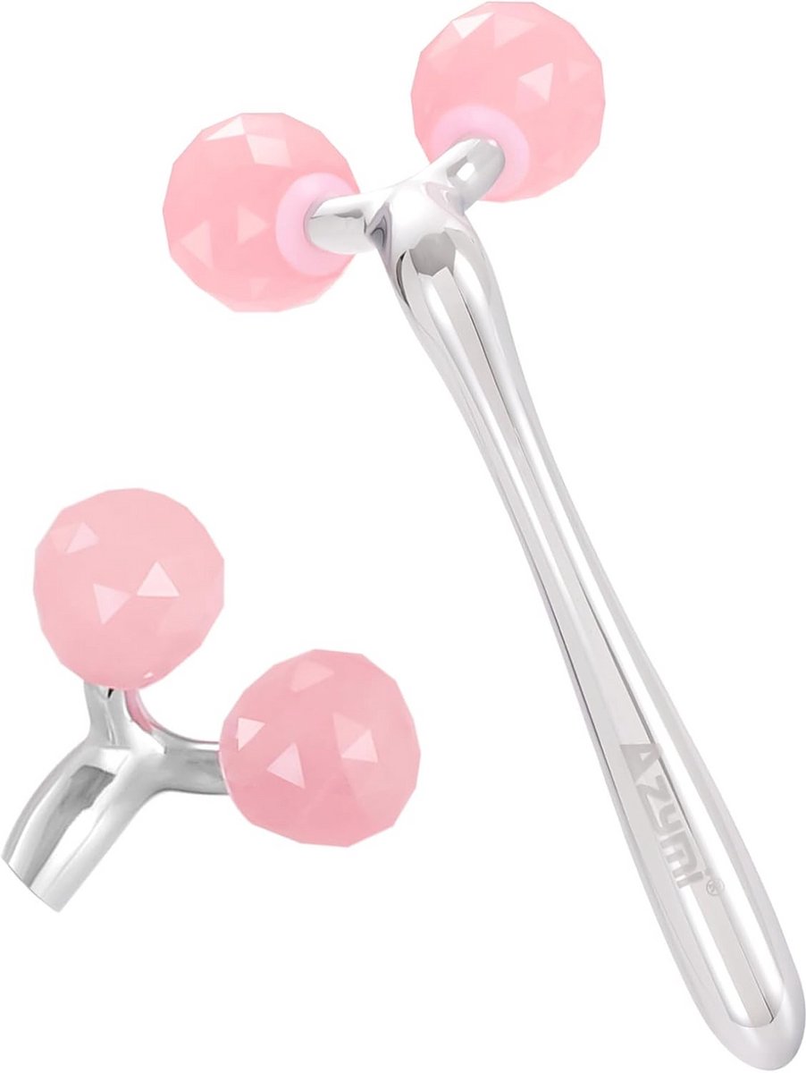 3D Rozenkwarts Gezichtsroller en V-vormige Gua Sha Tool voor Huidlifting en Anti-Aging