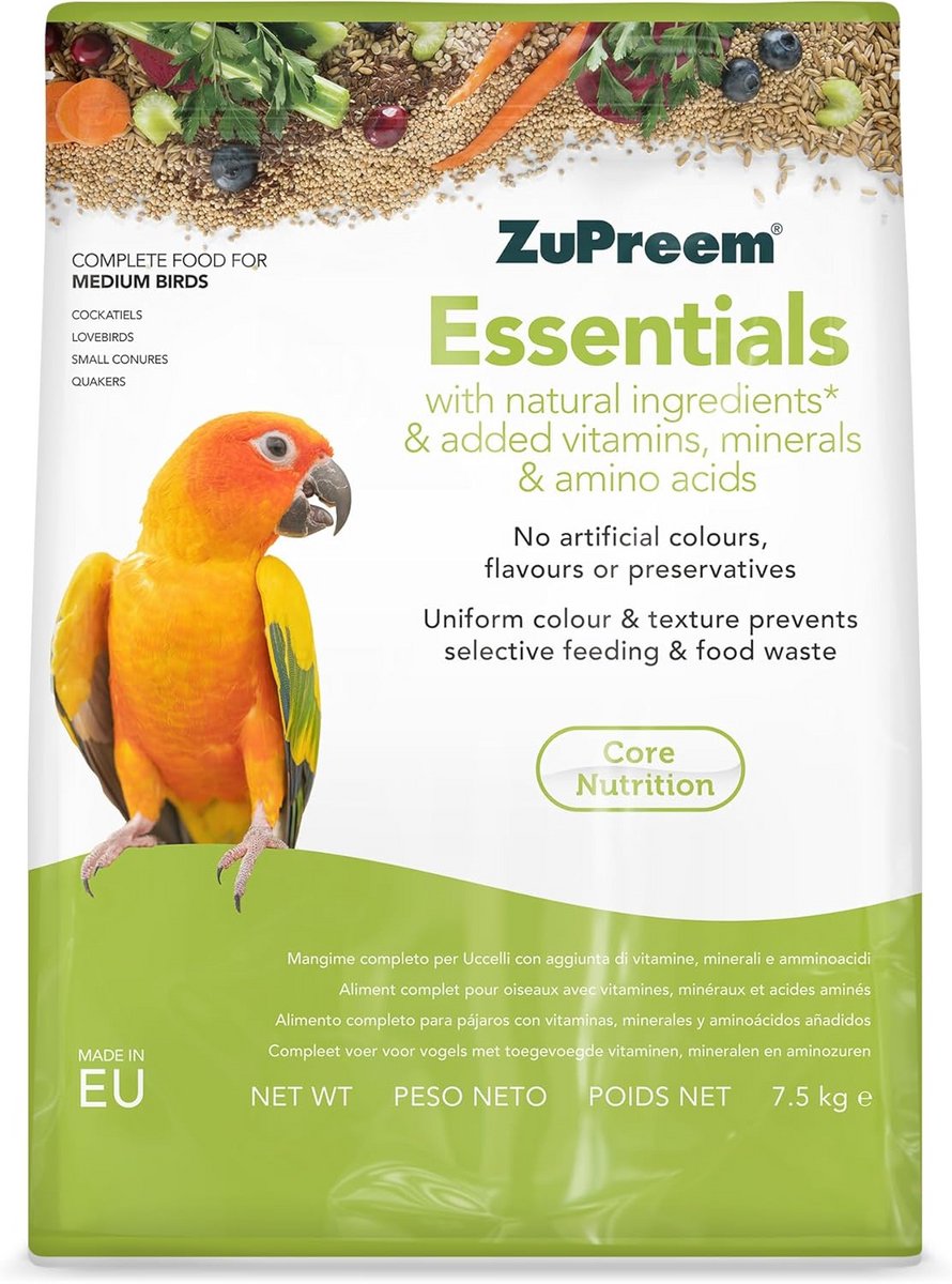 Voeding voor Gezelschapsvogels: Zadenmix voor Agapornis, Nymphenparkieten en Middelgrote Vogels - 7.5 kg